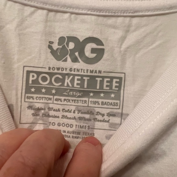 Rowdy Gentlemen NWT Yippee Ki Yay Long Sleeve, White Size Lg - Picture 5 of 7